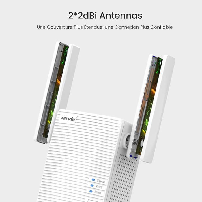 TENDA Répéteur WiFi 6 Mesh AX1800, Amplificateur WiFi, Extender WiFi 6 WiFI  Booster,2*5dBi Antennas,Configuration Facile. A27 - Cdiscount Informatique