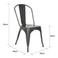 Chaise Design industriel LIX Gris Agileki - Lot de 4 - Acier - 43 x 85 x 46 cm-2
