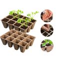 Pots de semis rectangulaires Garosa - Lot de 24 - Pâte à papier recyclée - Marron-2