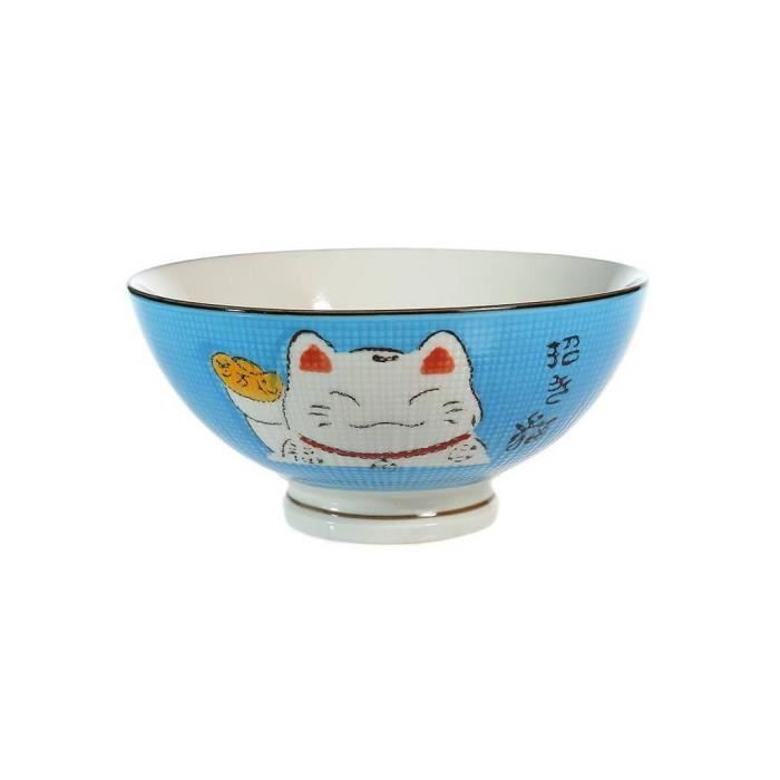 2 BOLS à SOUPE Ou à RAMEN - ORANGE - Motif Chat Maneki Neko