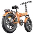velo electrique Pliable adulte ENGWE EP-2 Pro Autonomie 120km fat bike 20 pouces pneu avec amortisseur avant Batterie 48V13AH Orange-3
