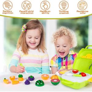Set De Fruits Et Légumes à Couper – Jouet Cuisine 58 Pièces – Couteaux, Planche, Panier – Dès 3 Ans