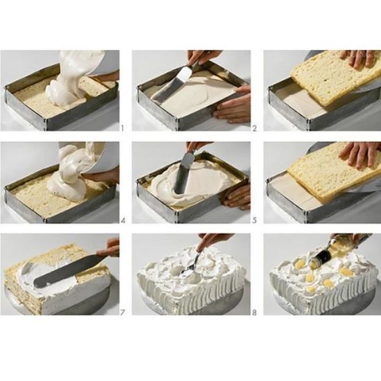 Cadre De Cuisson Rectangulaire Reglable Pour Patisserie Et Decoration Emporte Piece Moule A Gateau En Acier Inoxydable Anneau A Gateau Moule A Gateau Ustensiles A Patisserie Cuisine Maison Centroarco Com
