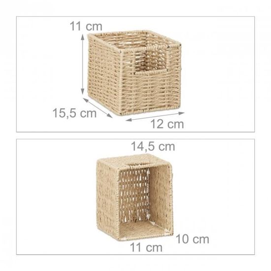 Etagere 4 Cubes Rangement Panier Amovible Bois 61 5 Cm 2713001