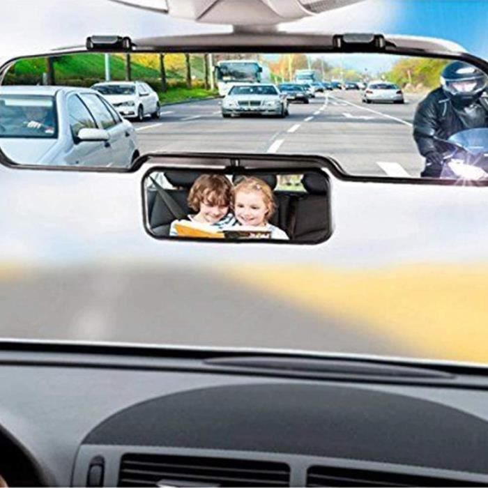 Rétroviseur Intérieur Grand Angle à Clipser - élimine Les Angles Morts - Pour Voiture, SUV, Camion - 238x84 Mm