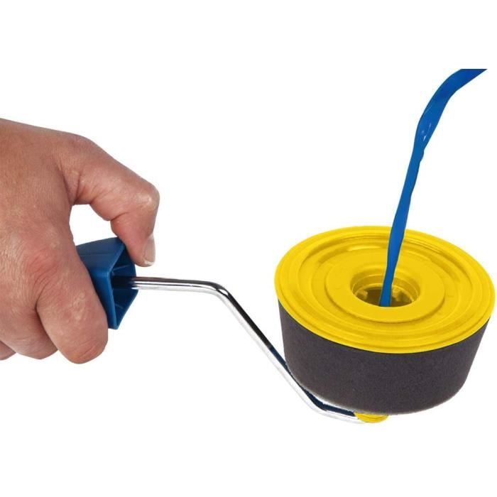 Kit de rouleaux de peinture avec réservoir intégré FACIL'ROLLER,  application sans traces sur toute surface, facile d'utilisation