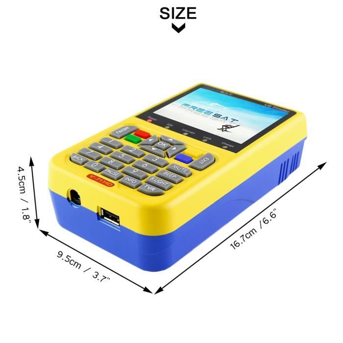 V8 Finder2 Détecteur Satellite Numérique 3.5" LCD – Sat Finder DVB-S/S2/S2X, Calcul Angle AZ/EL, Batterie 4000mAh, HDMI/AV