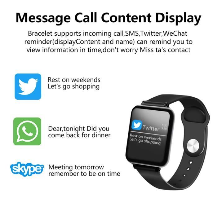 LEMFO B57C Montre Connecte pression arterielle Tracker de Fitness traqueur de frequence cardiaque etanche IP67 Etanche Noir Cdiscount Telephonie