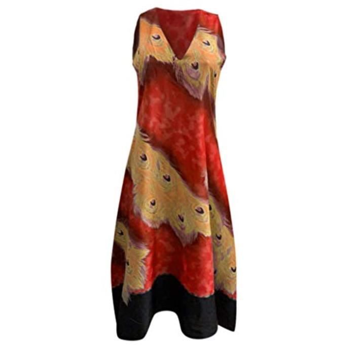 Robe LDYDZ 2019 t automne lin robe d contract e sans manches col