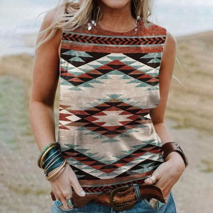 Gilet cardigan Camisole indienne de style ethnique pour femme