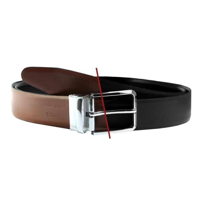 Ceinture homme cuir v ritable 100 cm luxe l gant noir marron
