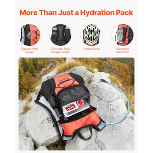 Sac à Dos D'Hydratation 22L Avec Poche D'Eau 2L - Imperméable Avec Housse De Pluie - Pour Randonnée, Vélo, Course (Réfléchissant) - 4