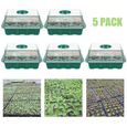 Lot de 5 Plantation boîte de germination Bac à semis, Mini Serre pour semis, Propagateur Jardin pour démarrage et Croissance-0