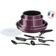 TEFAL Ingenio Essential Violet Byzantium Batterie de cuisine 12 Pièces Tous Feux Sauf Induction L2019702-0
