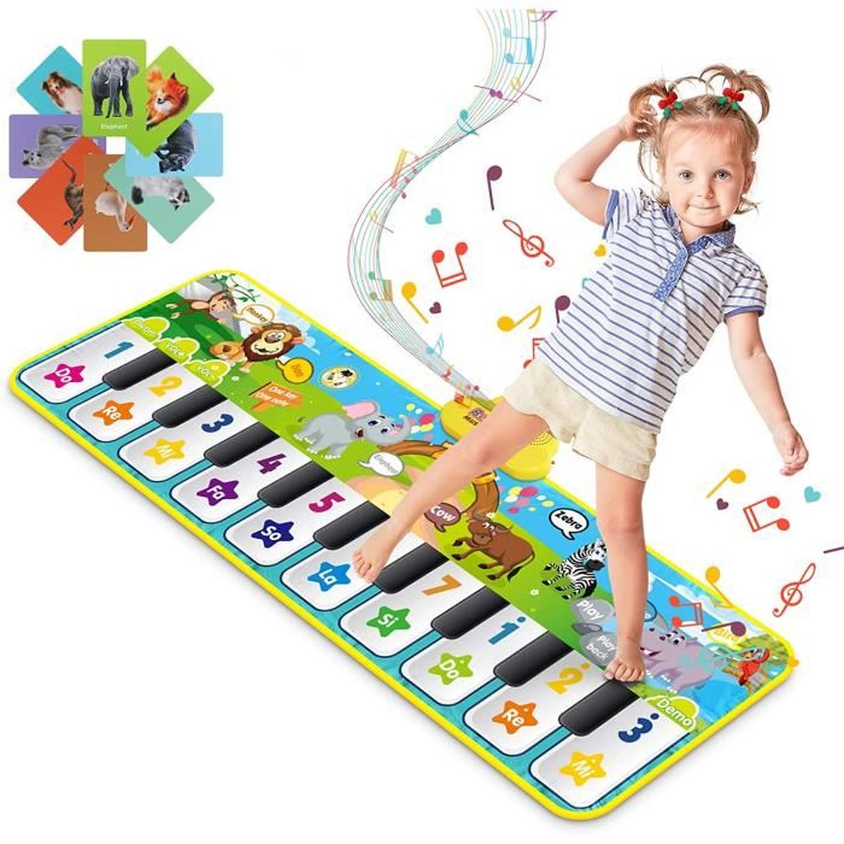 Tapis Musical Innedu Pour Bébé - 5 Fonctions, Lumières, Sons D'Animaux - Jouet Éducatif 1-5 Ans