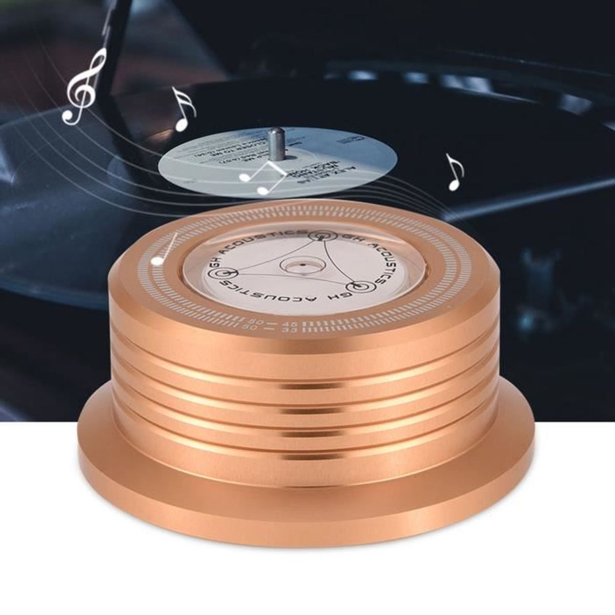 Stabilisateur / Poids De Disque Vinyle Noir - Améliore Le Son Audio
