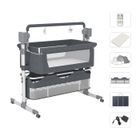 REENBORN Berceau électrique Lit bebe - Magic ZC - Lit cododo multifonctionnel, Bluetooth avec musique, Balançoire à 5 vitesses - Gris