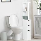 PROBACHE IDMARKET Meuble WC étagère WILLY bois 3 portes blanc