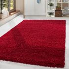 ONLINETEX24 Homebyhome Tapis de Salon Shaggy Uni Tapis Rouge 120x170 cm Chambre Tapis Poil Long Moelleux et Doux