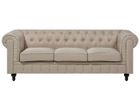 BELIANI Canapé 3 places en tissu beige CHESTERFIELD BIG