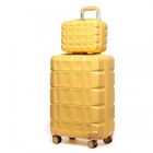 Kono Set de 2 Valises de Voyage 54x34x22cm Bagages a Cabine Trolley a roulettes avec Serrure TSA et Portable Vanity Case, Jaune