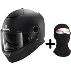 SHARK HELMETS SHARK Casque moto intégral Spartan 1.2 + Cagoule - Noir mat