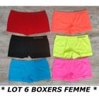 PLANETE SUPPORTER LOT 6 SHORTY " SEXY " Taille L / XL = 40 / 42 BOXERS CULOTTE SLIP FEMME FILLE ...