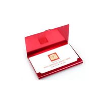 Boîte de Cartes de Visite, Boîte Etui Porte-Cartes en Aluminium, Couleur Rouge