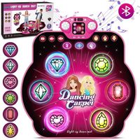 TERRAMUS Tapis de danse filles 27 niveaux-Bluetooth sans fil-défi mémoire-affichage numérique LED filles Ccadeau enfants de 3+ans