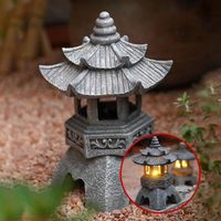 Statues De Lanterne De Pagode À Énergie Solaire,pagode vintage lumineuse autonome décorative pour pelouse
