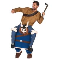Déguisement homme viking adulte à dos - Bleu - Costume humoristique pour Carnaval ou soirée