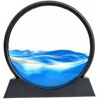 Art de sable mobile, sable en mouvement dynamique 3D, sable en mouvement image d'art rond en verre 3D de sable de mer profonde 