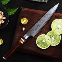 couteau tout usage - Couteaux De Chef Damas Vg10 Couteau De Cuisine Japonais Damas En Acier Inoxydable, Manch