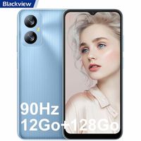 Téléphone portable 4G Blackview A52 Pro 6,517" HD+ 90Hz 12Go+128Go-SD 512Go 5180mAh 13MP+5MP Android 13 Dual SIM - Bleu Glace
