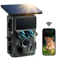 Caméra de chasse solaire CAMPARK - Double objectif 60MP 4K UHD - Vision nocturne 20m - Bluetooth/WIFI/APP - IP66