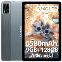 Tablette tactile DOOGEE T10E PC 10,1 pouce FHD 6580mAh batterie 9Go+128Go, 8MP Caméra, Double SIM, 4G GPS OTG, Android 13 - Gris