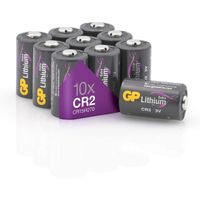 Piles CR2 - Lot de 10 Piles | GP Extra | Batteries CR2 / DLCR2 3V Lithium - Longue durée pour caméras, Lampes, alarmes, capteurs