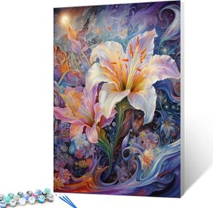 PEINTURE AU NUMÉRO Magical Lily Floral Kit de peinture par numéros su