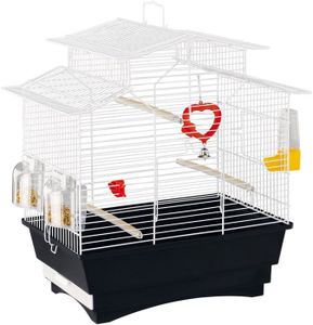 VOLIÈRE - CAGE OISEAU Cage Oiseaux Pagoda Cage Pour Oiseaux Canaris Perruches Ondules En Mtal Accessoires Inclus Mangeoires Rotatives