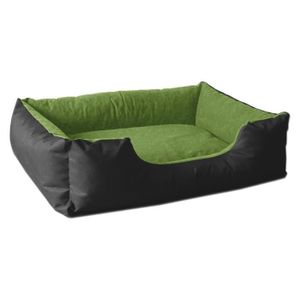 CORBEILLE - COUSSIN BedDog LUPI lit pour chien, Panier corbeille, coussin de chien [S env. 55x40cm, GREEN-FIELD (noir/vert)]