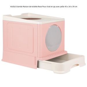 MAISON DE TOILETTE HUOLE Grande Maison de toilette Rose Pour chat en 
