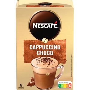 CAFÉ SOLUBLE LOT DE 2 - NESCAFE - Cappuccino Choco Café Soluble - Boîte de 8 Sticks - 148 g