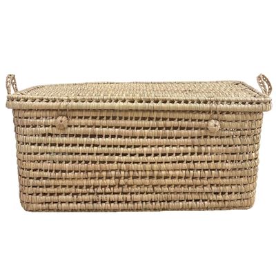 Coffre de rangement en bois brut