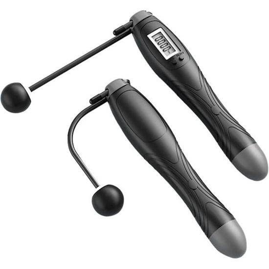 Corde à Sauter Sans Fil Avec Compteur - Écran LCD (temps, Sauts, Calories) - Poignées Antidérapantes - Pour Fitness à Domicile