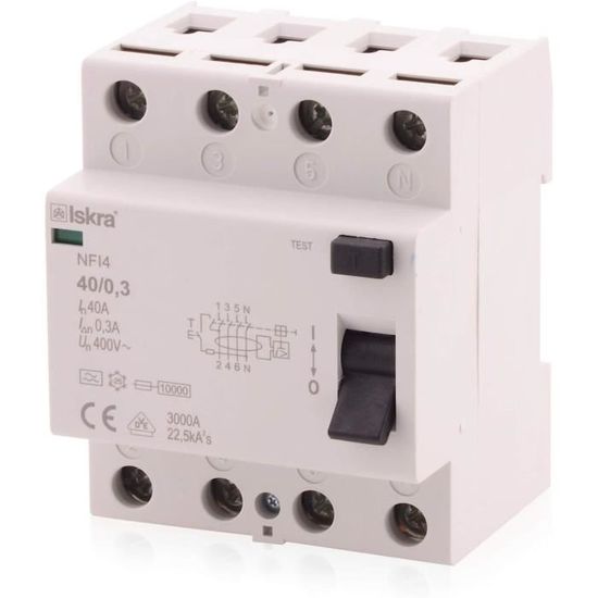 Interrupteur différentiel 40A type A 30mA 1P+N auto ABB | Interrupteurs différentiels | FR