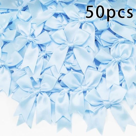 OHREN 40 Mini-Nœuds Ruban Satin Décoration Prêts à L'emploi En Rose Pour Emballage Cadeaux, Pâtisserie, Sacs à Bonbons, Cheveux, Noël (Rose