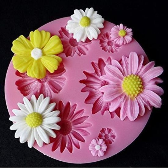 3d Fleur Soleil Arc Motif Silicone Pate A Sucre Moule A Gateau Outil De Cuisson Cdiscount Maison