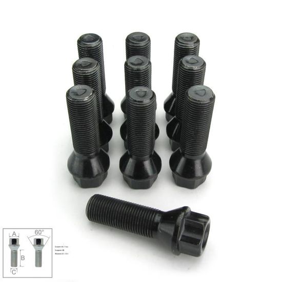 Écrous Antivol Roue EFUTURETIME M14x1.5 - Kit 4 Goujons Avec Clé Spéciale - Sécurité Véhicule