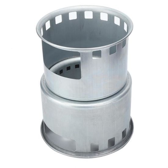 Poêle à Bois De Randonnée Pliable – Acier Inoxydable, Brûleur Camping, Neuf