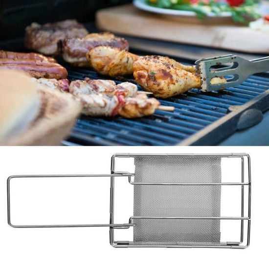 Grille-pain Camping Tintoke - 4 Tranches Pliable, Acier Inox, Avec Pince à Pain